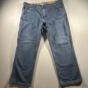 Mens Duluth Trading Flex Ballroom Jeans 42x30 Blue Denim Relaxed Straight Fit